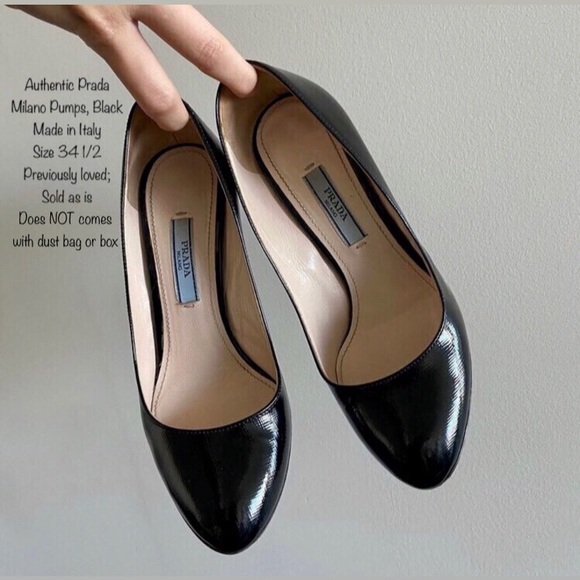 Shoes: Prada Milano 3” Pumps, Black, Size 34.5 - Picture 2 of 7